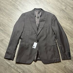 Reiss 100% Wool Single Breasted Brown Blazer Jacket Professional Business Casual